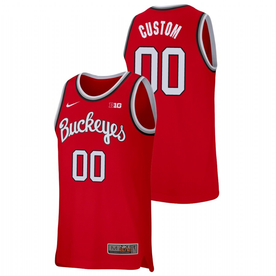 Ohio State Buckeyes Men's NCAA Custom #00 Scarlet Replica Nike College Basketball Jersey HGX6049RW